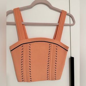 Sandro Pink/Salmon Knit Square Crop Top size 0/xs